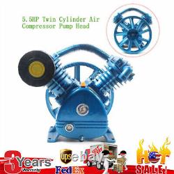 21CFM 5HP V Style 2-Cylinder Air Compressor Pump Motor Head Double Stage 175PSI