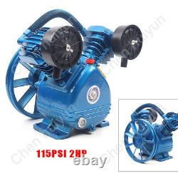 2 Piston Air Compressor Head Pump V Style Twin Cylinder Single Stage 2HP 115PSI