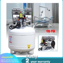 40L Dental Medical Air Compressor Silent Air Compressor Oilless 115PSI 0.75KW