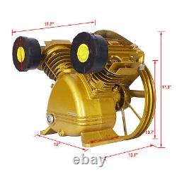 5.5HP Air Compressor Head Pump Dual-Cylinder 21CFM 115PSI Cast Iron Replacehead