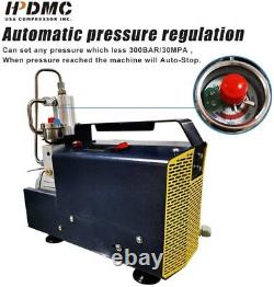 Air Compressor Adjustable Pressure 0-4500Psi For Paintball Tank Refill Auto Stop