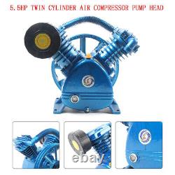 Air Compressor Pump Twin-Cylinder Motor Head 2- Stage 175PSI 5HP 21CFM V Style