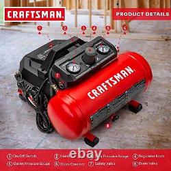 Craftsman Air Compressor, 1.5 Gallon 3/4 HP Max 135 PSI Pressure, 1.5 CFM@90psi