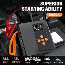 Jump Starter with Air Compressor8000A 160PSI 32000mAh 12V Car BatteryTire Inf