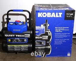 Kobalt 4.3gal 150 PSI Quiet Tech Air Compressor NEW, Open Box