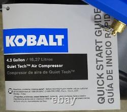 Kobalt 4.3gal 150 PSI Quiet Tech Air Compressor NEW, Open Box