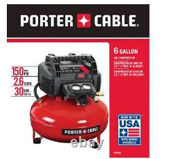NEW P0RTER-CABLE 6 Gal. 150 MAX PSI Portable Electric Pancake Air Compressor