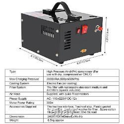 PCP Air Compressor 4500PSI/30MPa Portable withBuilt-in Fan Manual-Stop
