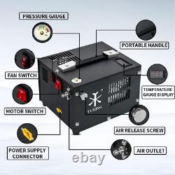 Pcp Air Compressor, 4500Psi 30Mpa, Oil/Water-Free, Powered by Car 12V DC Or
