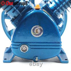 Twin-Cylinder Air Compressor Pump Motor Head Double Stage V Style 5 HP 175 PSI