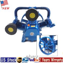 US 10HP Air Compressor Pump 3 Cylinder 3 Piston W Style Head Double Stage 175PSI