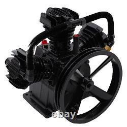 US 4HP Air Compressor Pump 3 Cylinder 3 Piston W Style Head Double Stage 115PSI