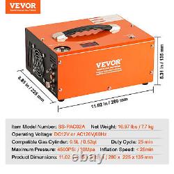 VEVOR PCP Air Compressor 4500PSI/30Mpa Built-in Converter DC12V/AC120V Auto-Stop