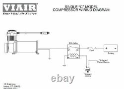 Compresseur d'air chromé unique Viair 444C pour voitures à suspension pneumatique, montage sur camion 12V 200 PSI