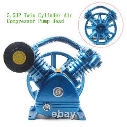 Pompe à compresseur d'air à double cylindre en V de 5,5HP, 21CFM, 175PSI, double étage, US