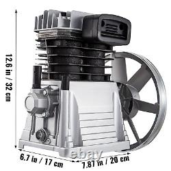 Tête de pompe de compresseur d'air 3HP en aluminium 160PSI 12CFM 2 cylindres 1 étage 1300/Min